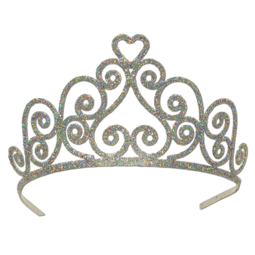 Glittered Metal Tiara – (1/Pkg) by Beistle for General Occasion Glittered Metal
