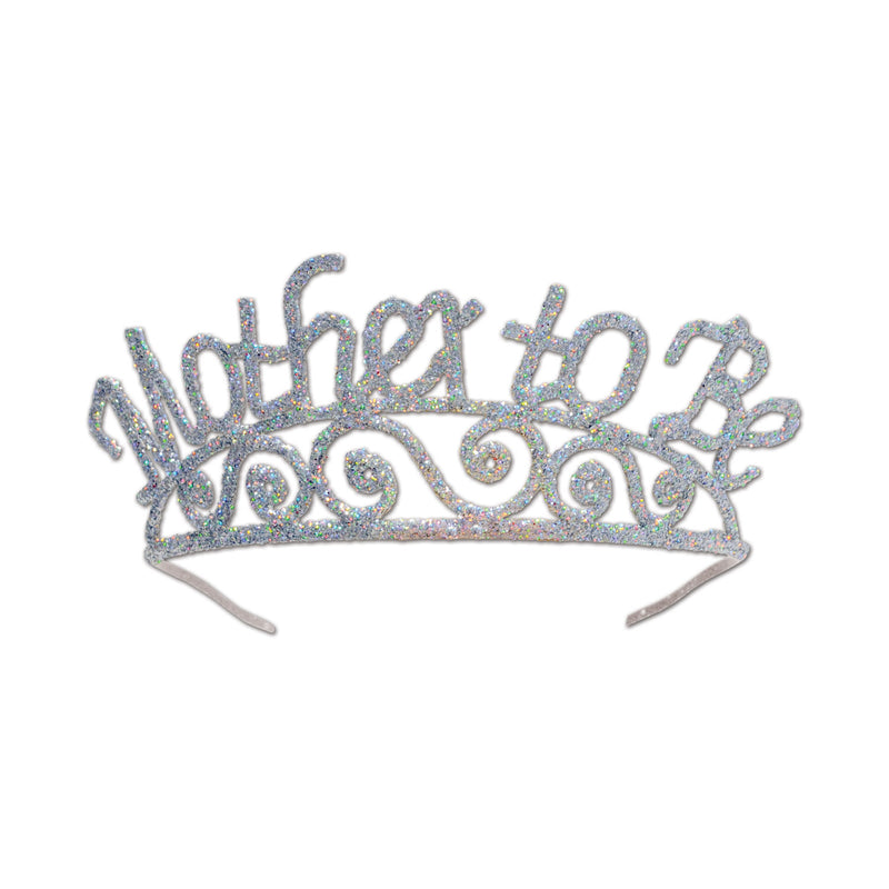 Glittered Metal Mother To Be Tiara – (1/Pkg) by Beistle for Baby Shower Glittered Metal