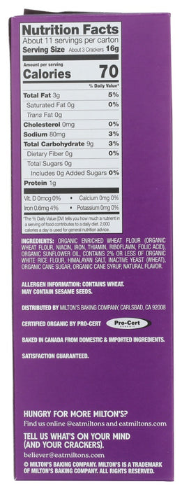 MILTONS: Organic Himalayan Salt Crackers, 6 oz