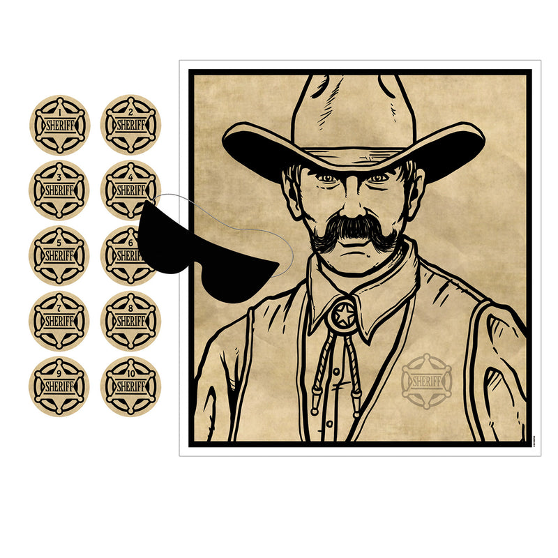Pin The Badge On The Sheriff Game – 18" x 16½" – (1/Pkg) by Beistle for Western Games