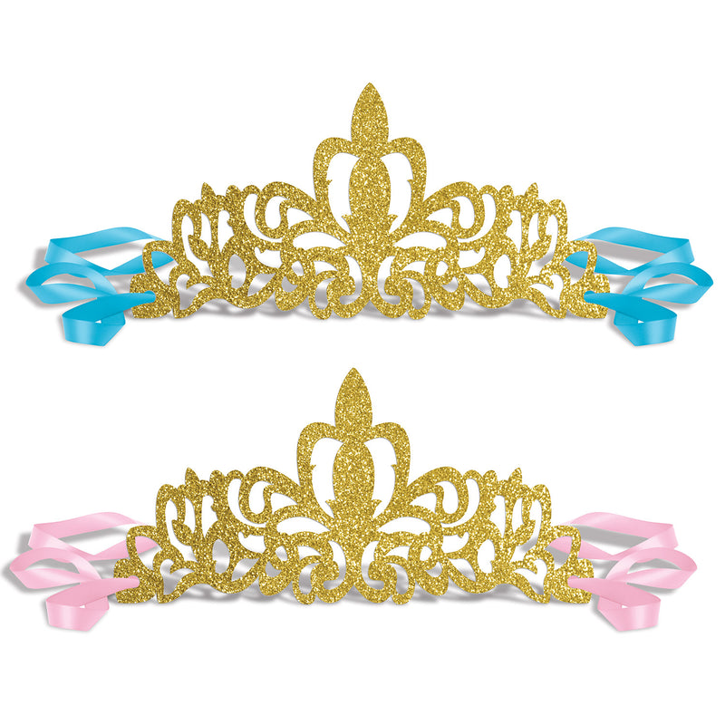 Glittered Princess Tiaras – (6/Pkg)