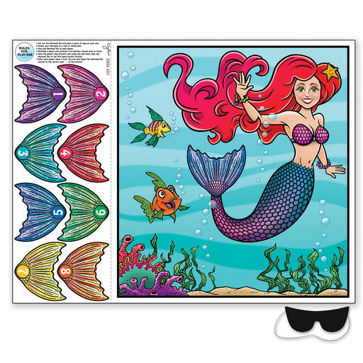 Pin The Tail On The Mermaid Game – 19" x 17½" – (1/Pkg) by Beistle for Mermaid Games