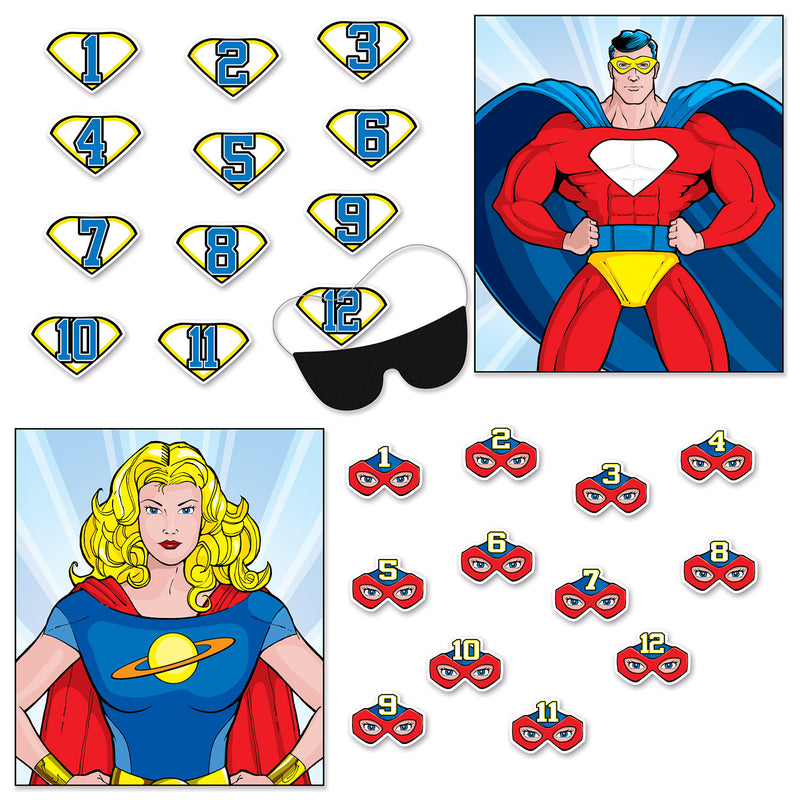 Hero Party Games – 19¼" x 16¾" – (2/Pkg) by Beistle for Heroes Games