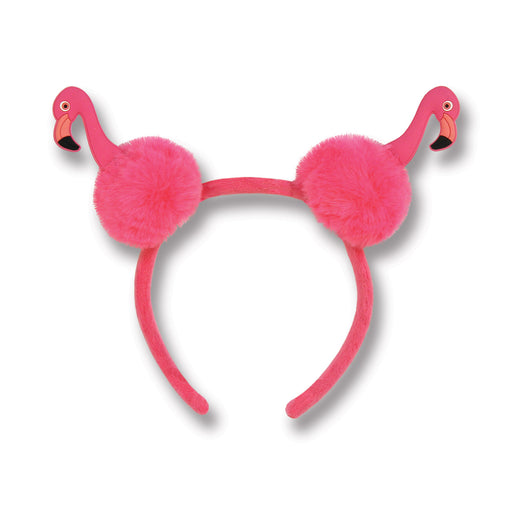 Flamingo Pom-Pom Headband – (1/Card) by Beistle for Luau Boppers and Headbands