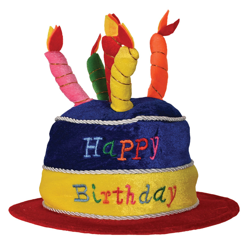 Plush Birthday Cake Hat – (1/Card) by Beistle for Birthday Plush