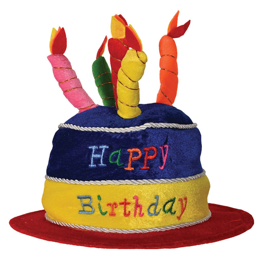 Plush Birthday Cake Hat – (1/Card) by Beistle for Birthday Plush
