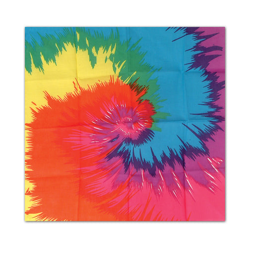 Funky Tie-Dyed Bandana – 22" x 22" by Beistle for 60's Bandanas