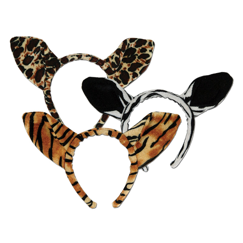 Soft-Touch Animal Print Ears – (1/Card) by Beistle for Jungle Boppers and Headbands