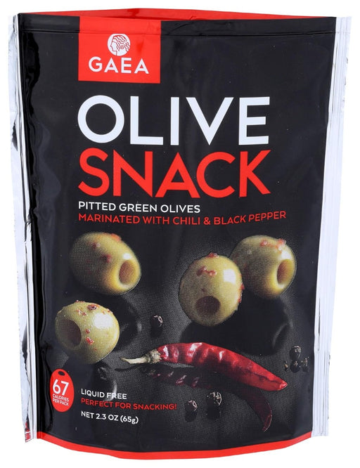 GAEA NORTH AMERICA: Olive Snack Pack Pitted Green Olives With Chili, 2.3 oz