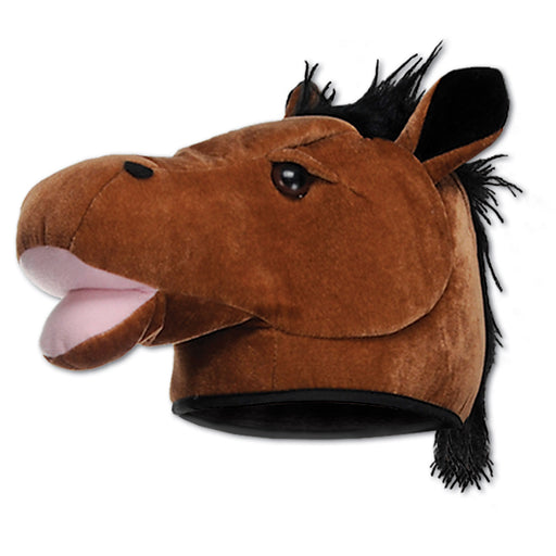 Plush Horse Head Hat – (1/Card) by Beistle for Farm Plush