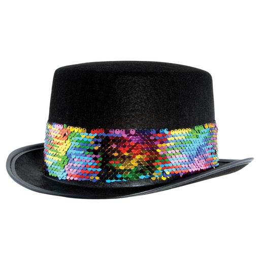 Felt Topper w/Rainbow Sequined Band – (1/Poly Bag) by Beistle for Rainbow Felt