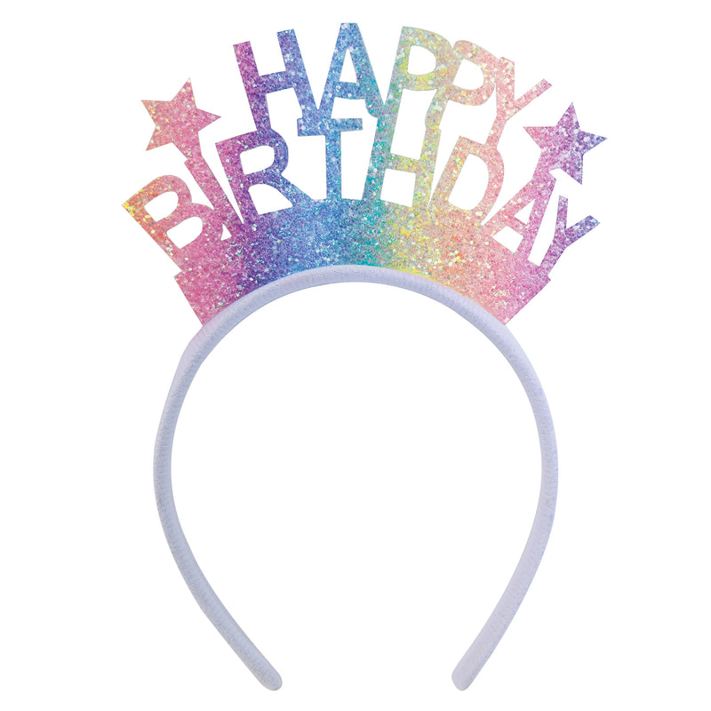 Glittered Happy Birthday Headband – (1/Pkg)