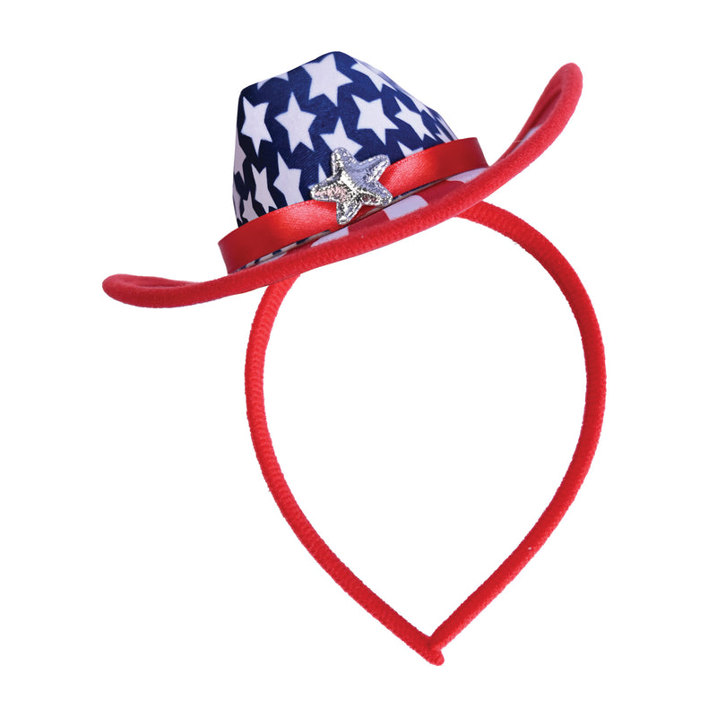 Patriotic Cowboy Hat Headband – (1/Tag) by Beistle for Patriotic Boppers and Headbands