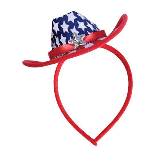 Patriotic Cowboy Hat Headband – (1/Tag) by Beistle for Patriotic Boppers and Headbands