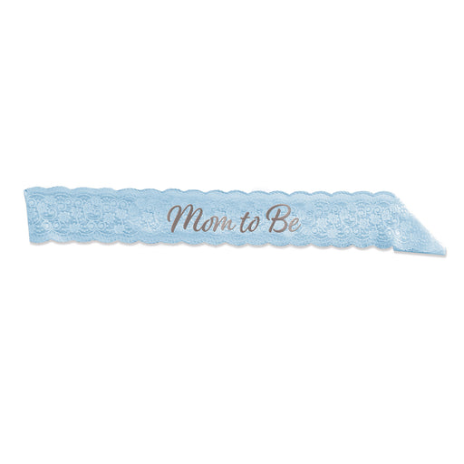 Mom To Be Lace Sash – 28½" x 4" – (1/Pkg) by Beistle for Baby Shower Sashes