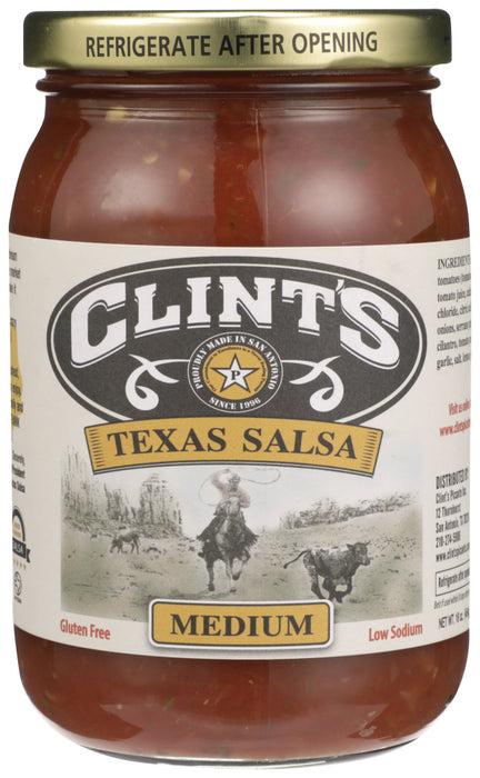 CLINT'S: Texas Salsa Medium, 16 oz