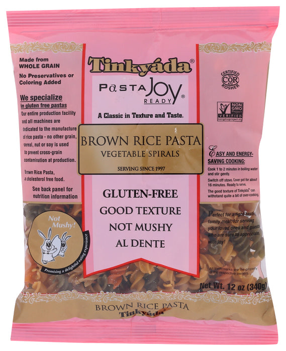 TINKYADA: Brown Rice Vegetable Pasta Spirals, 12 oz