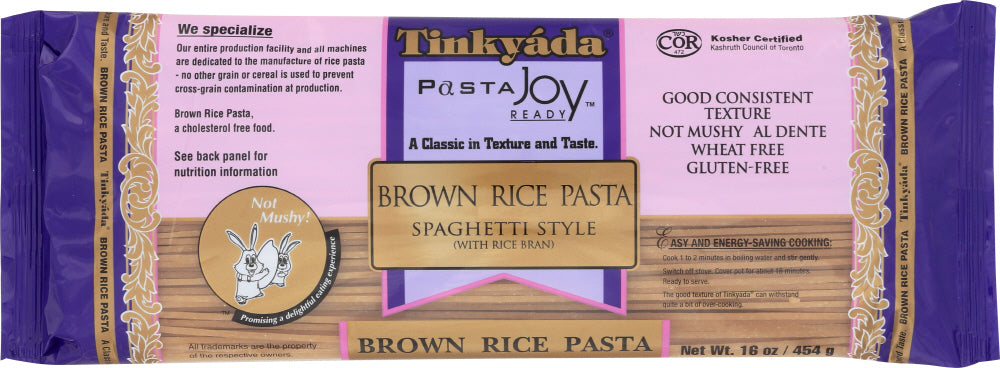 TINKYADA: Brown Rice Pasta Spaghetti Style, 16 oz