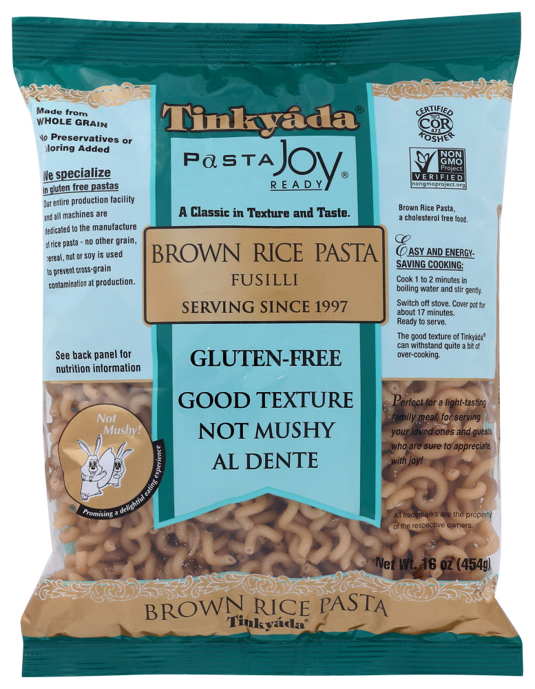 JOY! A rice pasta that cooks like any regular pasta. Award-winning taste Al dente and not mushy.