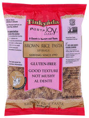 JOY! A rice pasta that cooks like any regular pasta. Award-winning taste Al dente and not mushy.

Cook 1 to 2 minutes in boiling water and stir gently. Switch off stove. Cover pot for about 17 minutes. Ready to serve. The good texture of Tinkyada can withstand quite a bit of over-cooking.
