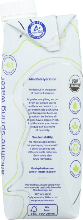 FLOW WATER: Cucumber Mint Alkaline Spring Water, 16.9 fo