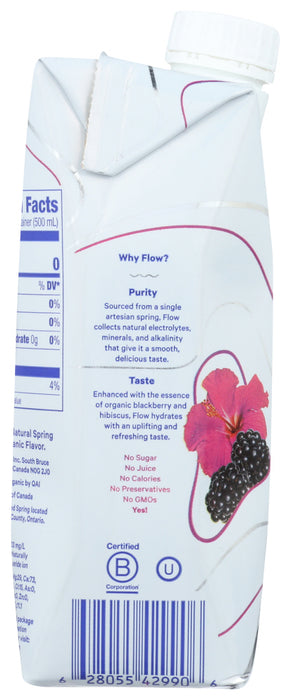 FLOW WATER: Water Alkaline Blackberry Hibiscus Organic, 16.9 fo