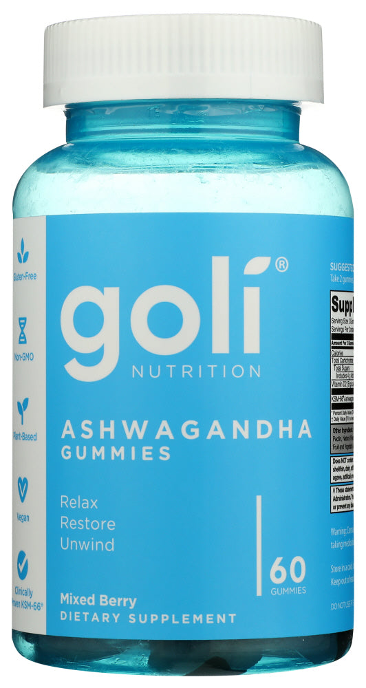 GOLI NUTRITION: Ashwagandha Gummies, 60 pc - No Brand For Less