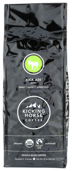 KICKING HORSE COFFEE: Kick Ass Dark Roast Whole Bean, 10 oz