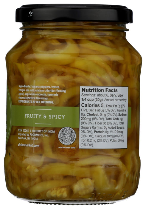 DIVINA: Sliced Banana Peppers, 12 oz