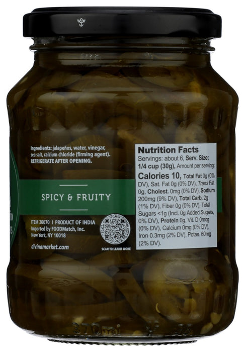 DIVINA: Sliced Jalapeno Peppers, 12 oz