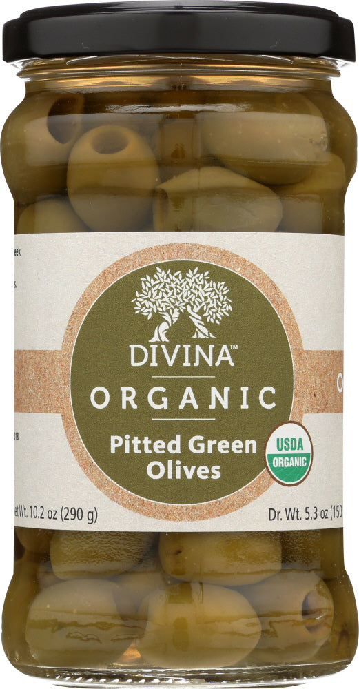 DIVINA: Organic Green Olives Pitted, 5.3 oz - No Brand For Less