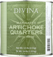 DIVINA: Marinated Artichoke Quarters With Herbs, 5.5 lb - No Brand For Less