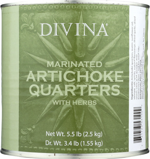 DIVINA: Marinated Artichoke Quarters With Herbs, 5.5 lb - No Brand For Less