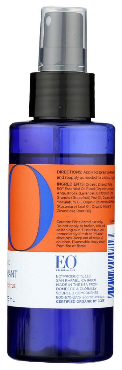 EO PRODUCTS: Organic Deodorant Spray Citrus, 4 Oz