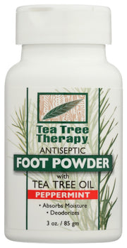 TEA TREE THERAPY: Peppermint Antiseptic Foot Powder, 3 oz