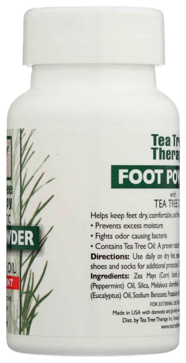 TEA TREE THERAPY: Peppermint Antiseptic Foot Powder, 3 oz