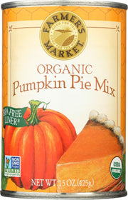 Simple. Pure. Festive.
Organic pumpkin pie mix is made with the freshest pumpkin that's infused with sugar and spices for the perfect pie. This pumpkin is certified organic, non-GMO verified, gluten-free, grown in the USA and available in BPA-Free  lined packaging. For the perfect finish to your favorite meals, add a little Farmer's Market.
