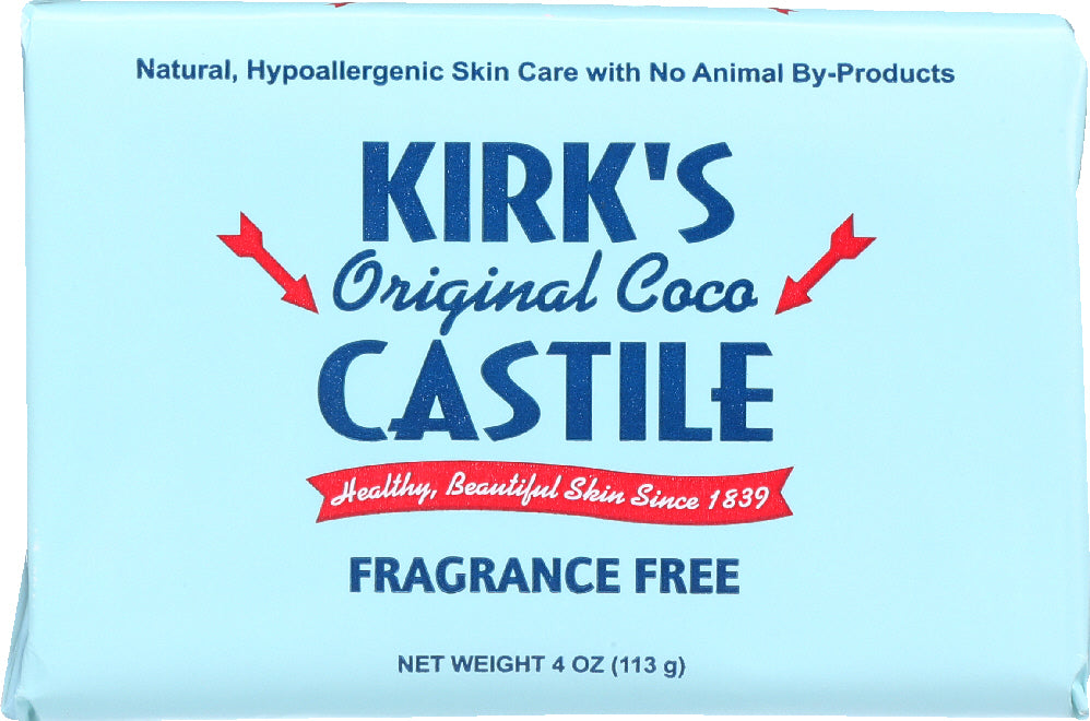KIRK'S: Original Coco Castile Bar Soap Fragrance Free, 4 oz