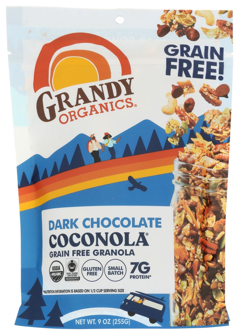 Stop what you're doing and try this grain-free Dark Chocolate Coconola. Made with Fair-Trade coconut chips, seeds, nuts and phenomenal Fair-Trade dark chocolate chips, this is pour-straight-in-your-mouth good. It's paleo-friendly, vegan, gluten free and of course, organic. This is seriously one of those flavors you can enjoy all day long, right through to dessert.