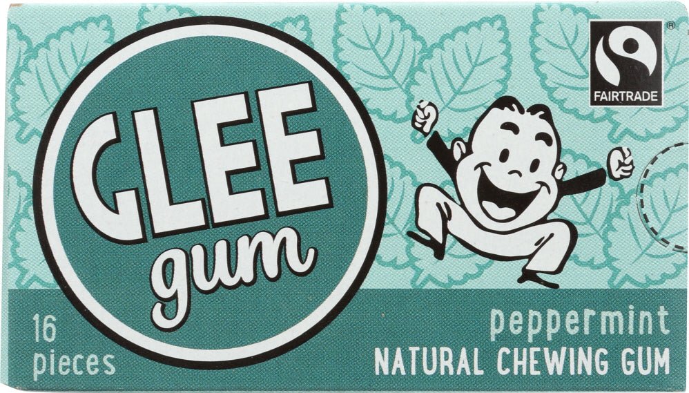 GLEE GUM: All Natural Chewing Gum Peppermint, 16 pc