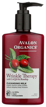 This CLEANSING MILK contains soap-free, botanical cleansers that gently lift away grime without drying or stripping skin.
This product replaces CoQ10 Repair Facial Cleansing Milk. The new and improve formula now contains antioxidant-intensive rosehip oil for added wrinkle-fighting benefits.