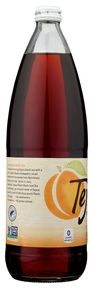 TEJAVA: Tea Black Peach Unsweet, 33.8 fo