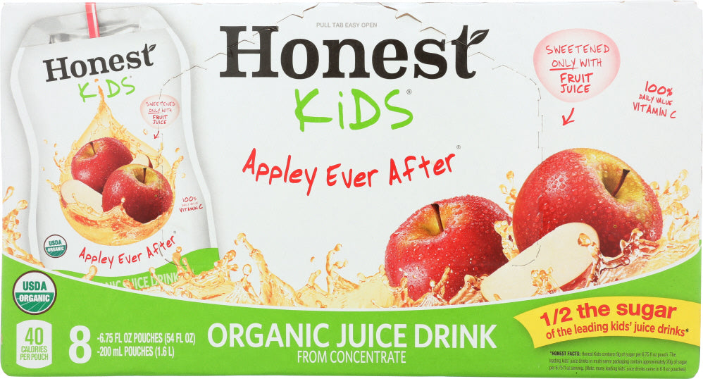 HONEST: Kids Organic Juice Drink Appley Ever After 8 Count, 54 Oz