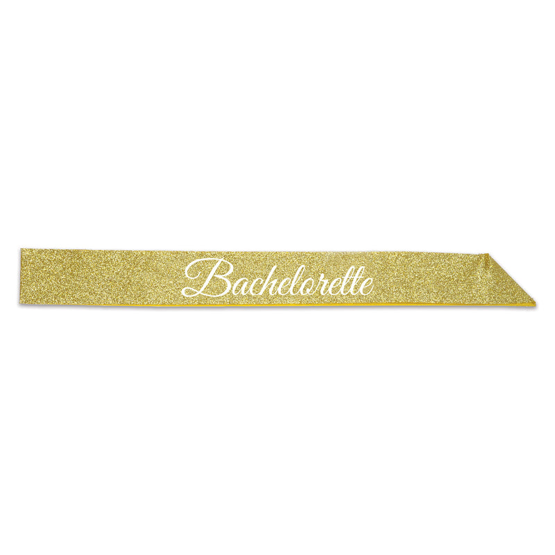Bachelorette Glittered Sash – 32½" x 3½" – (1/Pkg) by Beistle for Bachelorette Sashes