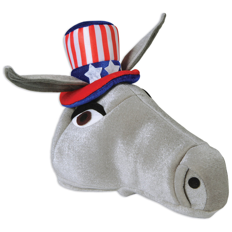 Plush Patriotic Donkey Hat – (1/Card) by Beistle for Patriotic Plush