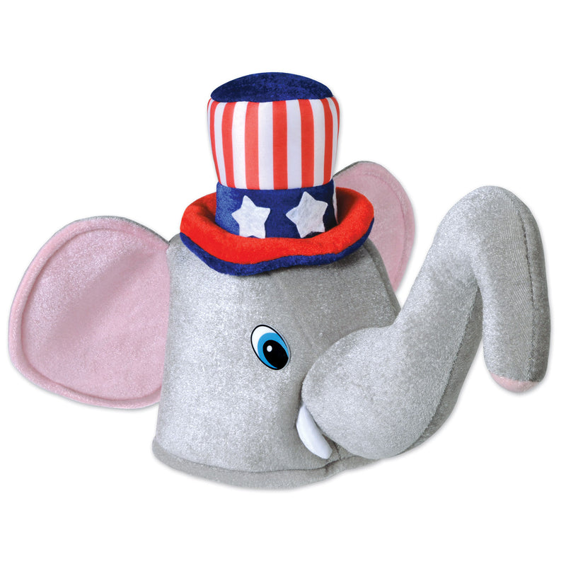 Plush Patriotic Elephant Hat – (1/Card)