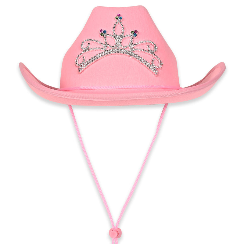 Pink Felt Cowgirl Hat w/Tiara by Beistle for Western Felt