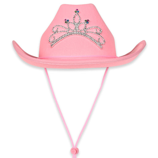 Pink Felt Cowgirl Hat w/Tiara by Beistle for Western Felt
