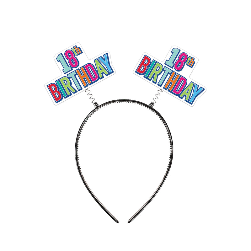 "18th" Birthday Boppers – (1/Card) by Beistle for Birthday-Age Specific Boppers and Headbands