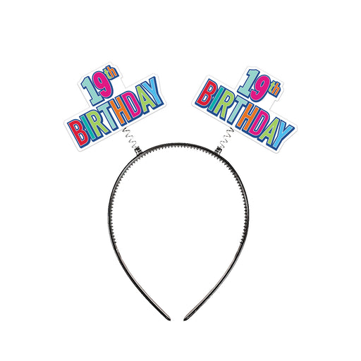 "19th" Birthday Boppers – (1/Card) by Beistle for Birthday-Age Specific Boppers and Headbands